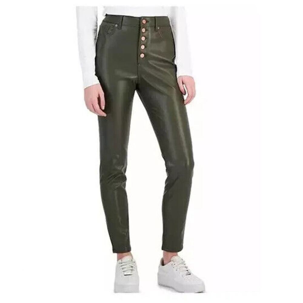 Tinseltown Juniors Exposed Button-Fly Olive Pants Size 5 Fashion Casual NWT B04